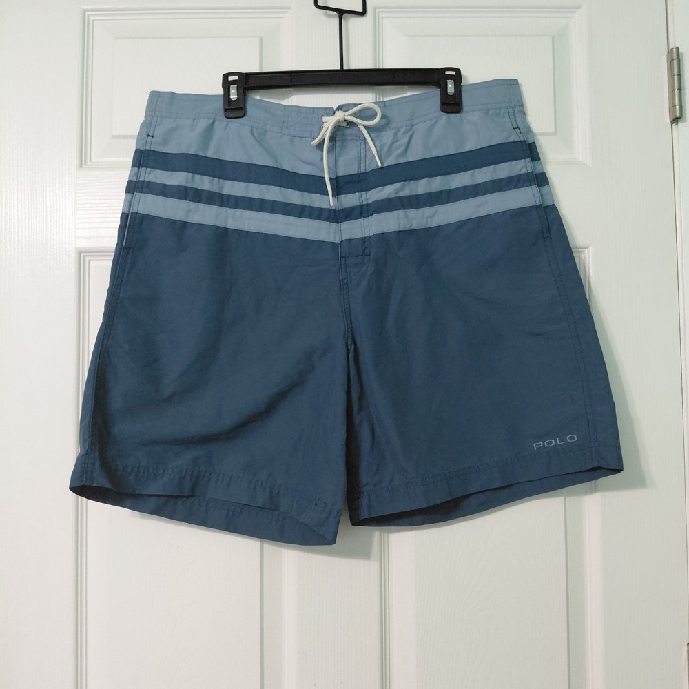 Polo Sport Ralph Lauren Swim Trunks Mens Large Striped Board Shorts Colorblock